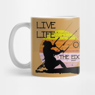 Vintage Sunset Retro Sunrise Black Kitesurfer Silhouette 5 Mug